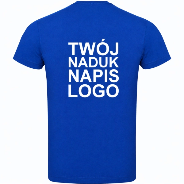 Męska koszulka T-shirt 100% miękka bawełna chabrowa z twoim nadrukiem roz. 3XL